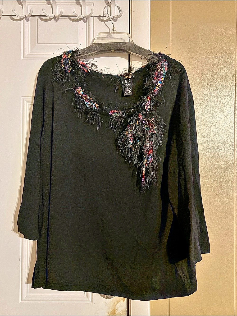 I.N.C. International Concepts Embellished Black Tunic Size 3X Like New